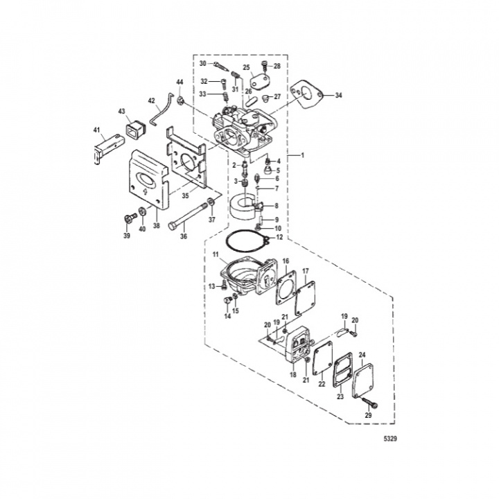 Reparationssats Förgasare Mercury 4-5 hk (855546A1)