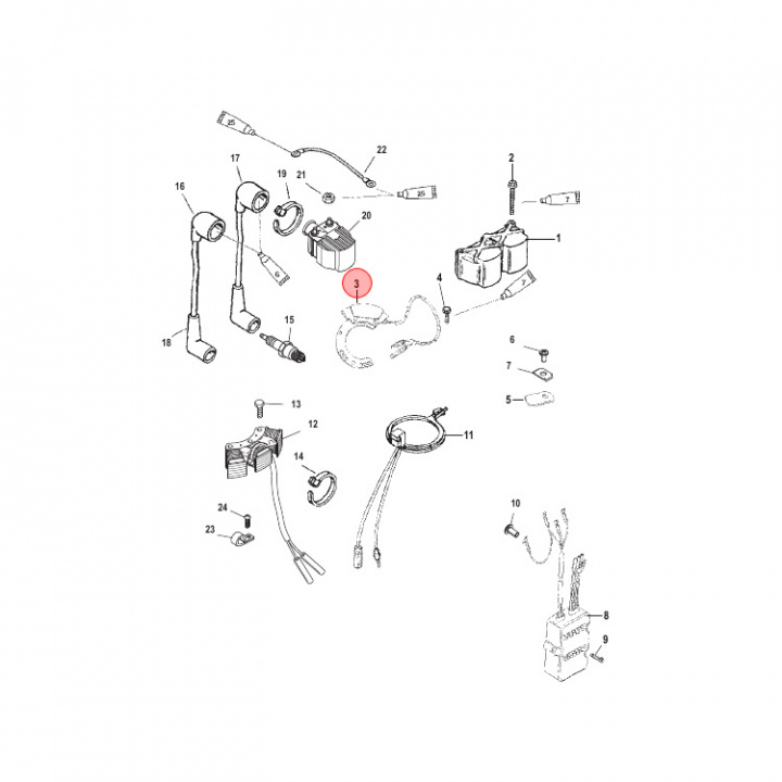 Stator Mercury 6-25 hk (855721T8)