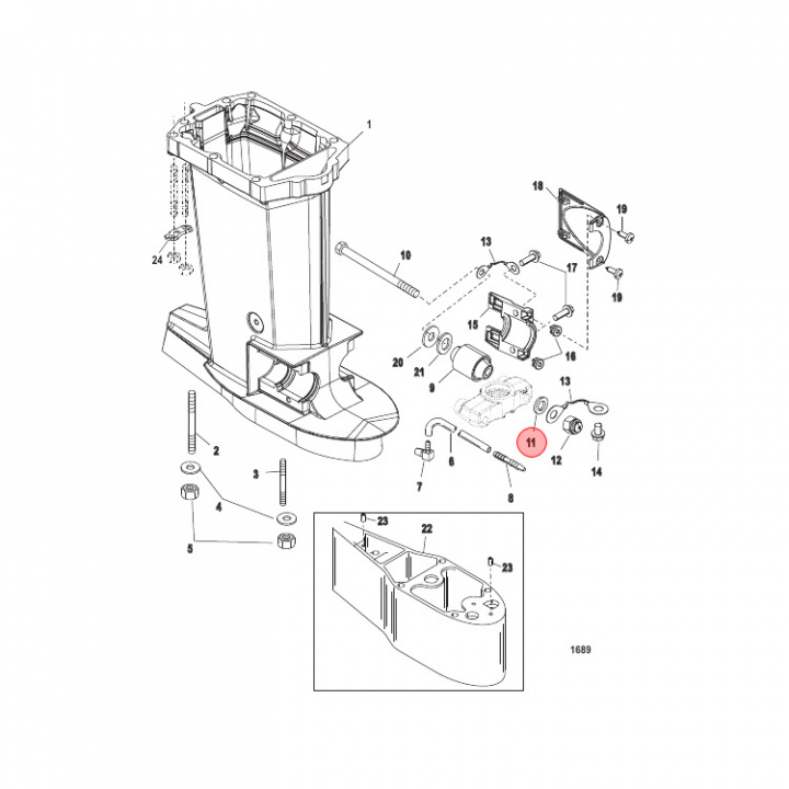 Bricka Mercury 75-350 hk 4-pack (856982)