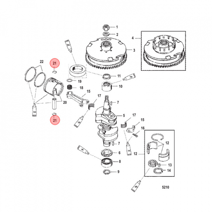 Låsring Mercury 30-200 hk 15-pack (857196)