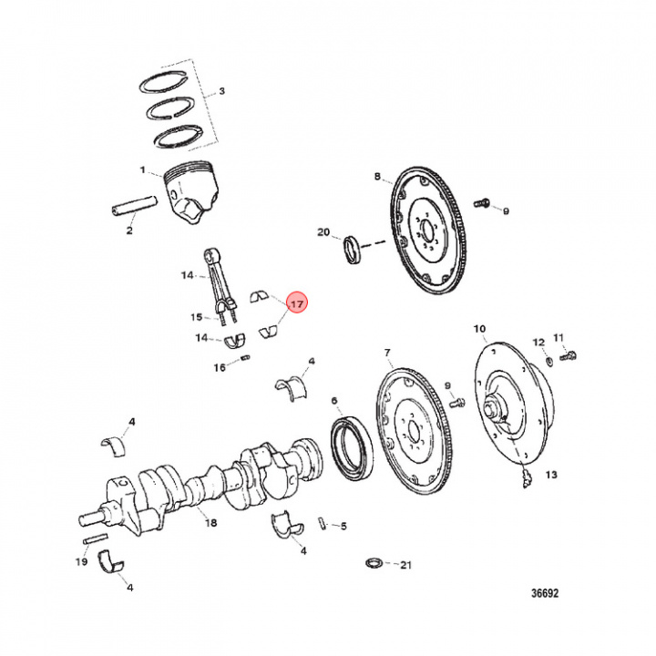 Lagerset Standard L 3190A Mercruiser (85726001)