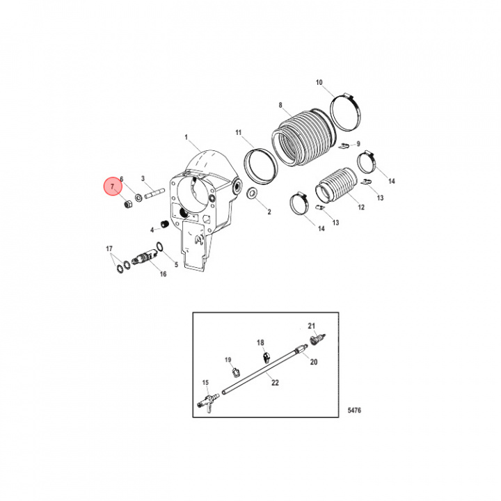 Mutter Mercury/Mercruiser 5-pack (859116)
