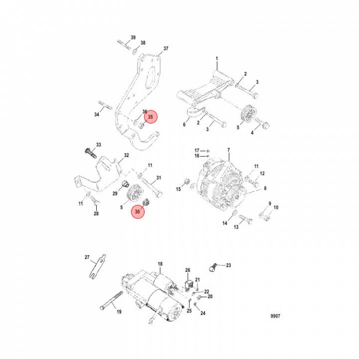 Mutter Mercruiser 5-pack (859135)