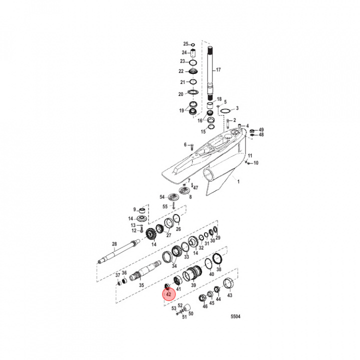 Propelleraxeltätning Mercruiser (861694)