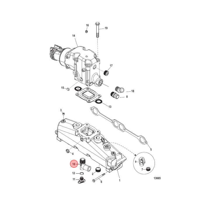 Slanganslutning Mercruiser (862210A01)