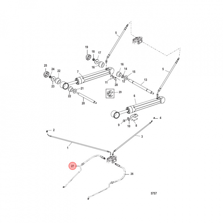 Hydraulslang Mercruiser Bravo I-III (864588)