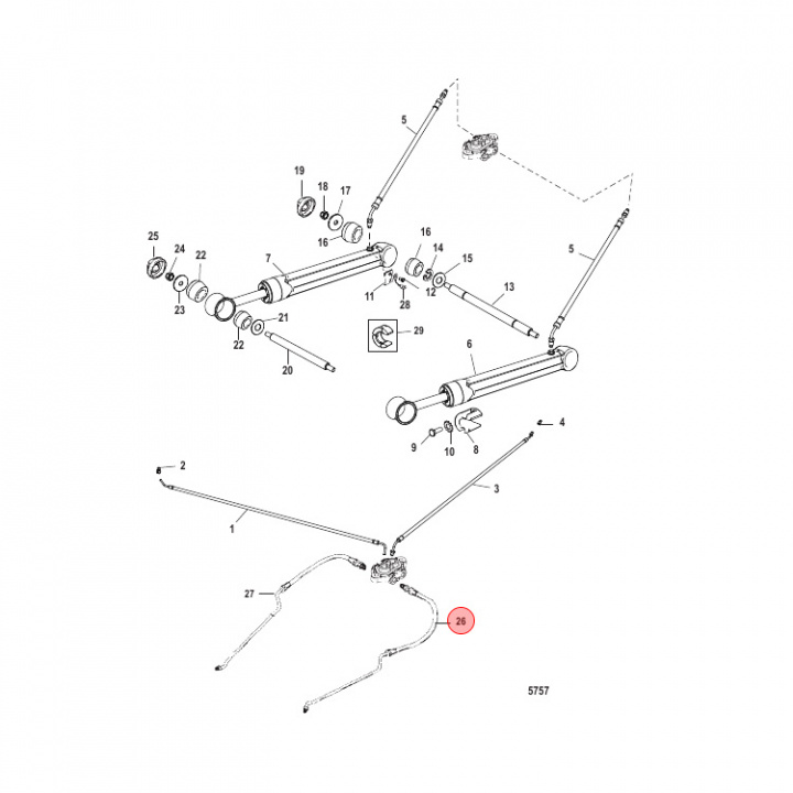 Hydraulslang Mercruiser Bravo I-III (864589)