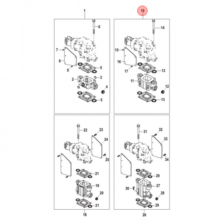 Förhöjningsblockssats Mercruiser (864929A3)