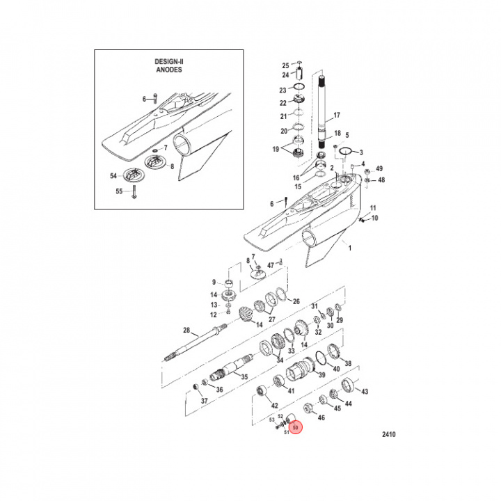 Magnesiumanod Propellermutter Mercruiser (865182A02) 