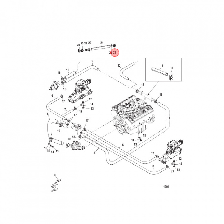 Nippel Kylning Mercruiser V6/V8 (865324)