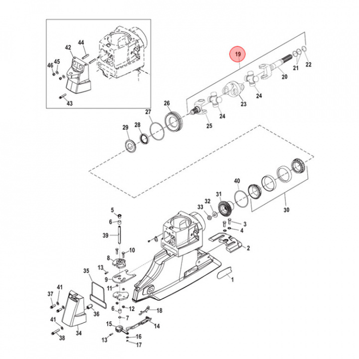 Drivknut Komplett Mercruiser Bravo (865425A03)