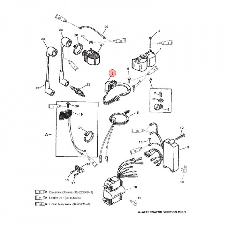 Stator Mercury/Mariner 6-25 hk (86617A20)