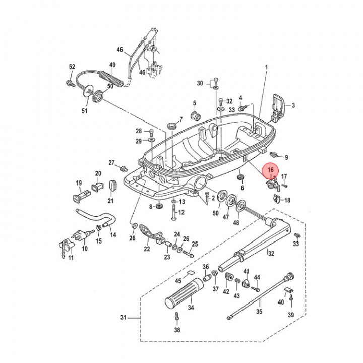 Bränslekran Mercury/Mariner 4-6 hk (878387)
