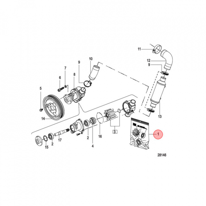 Reparationssats Vattenpump Mercruiser (879148015)
