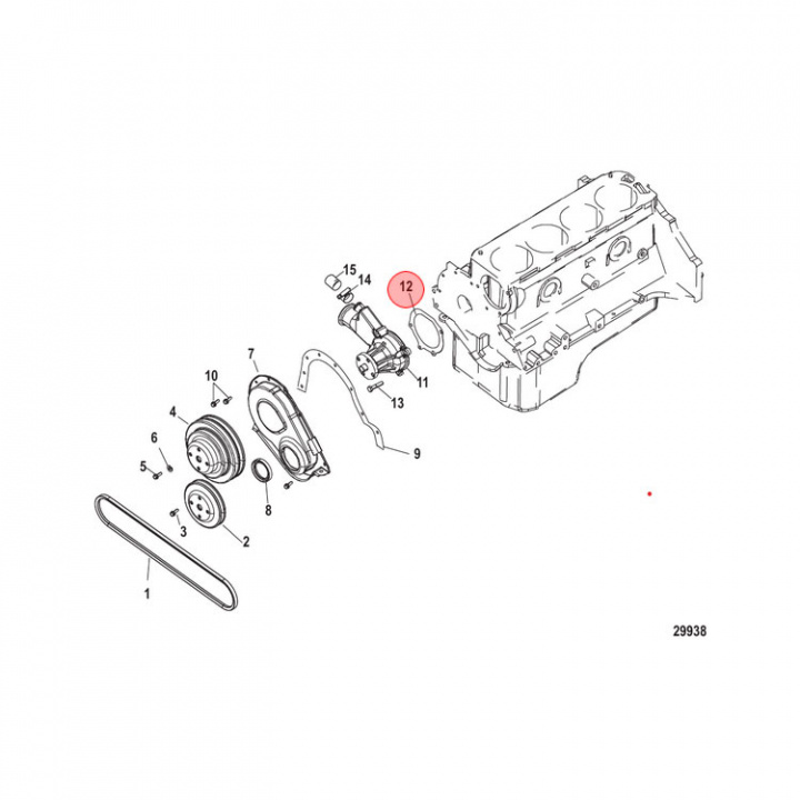 Vattenpumpspackning Mercruiser (879150138)