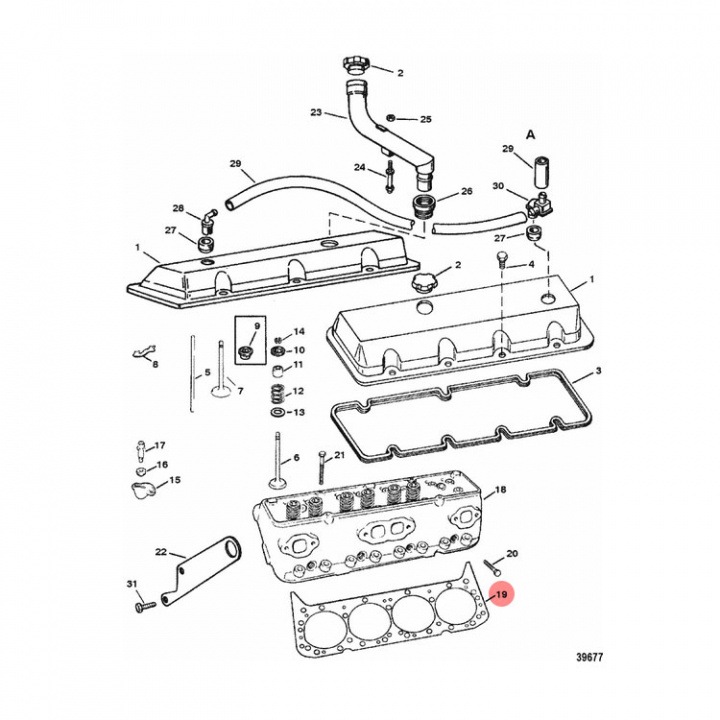 Topplockspackning Mercruiser V8 (879150141)