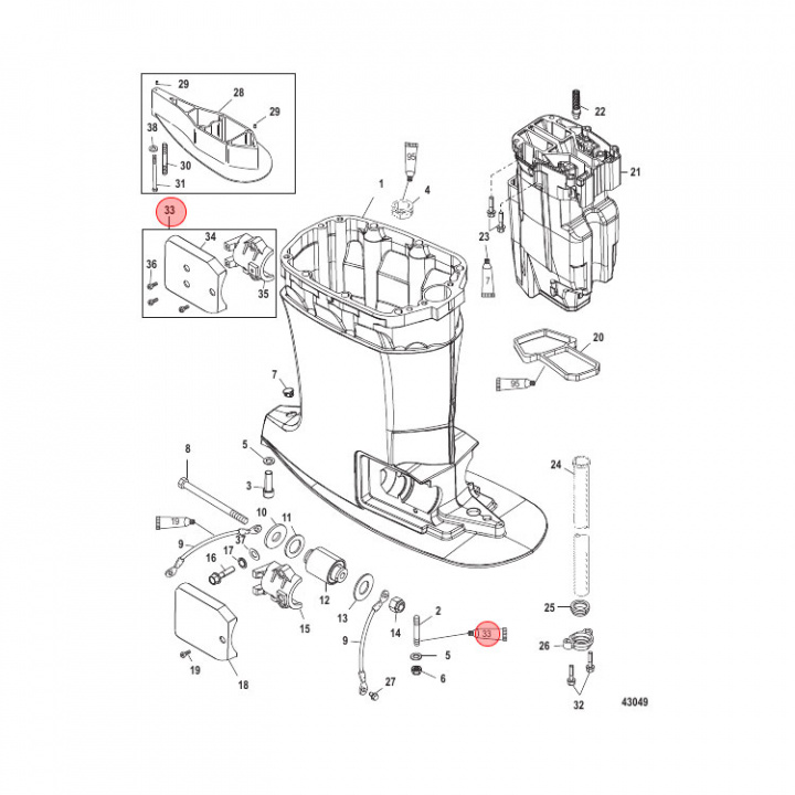 Lock Kit Mercury 200-300 hk (879150A90)
