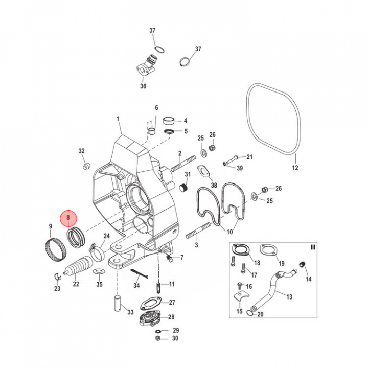 Stödlager Mercruiser Alpha/Bravo (879194A01)