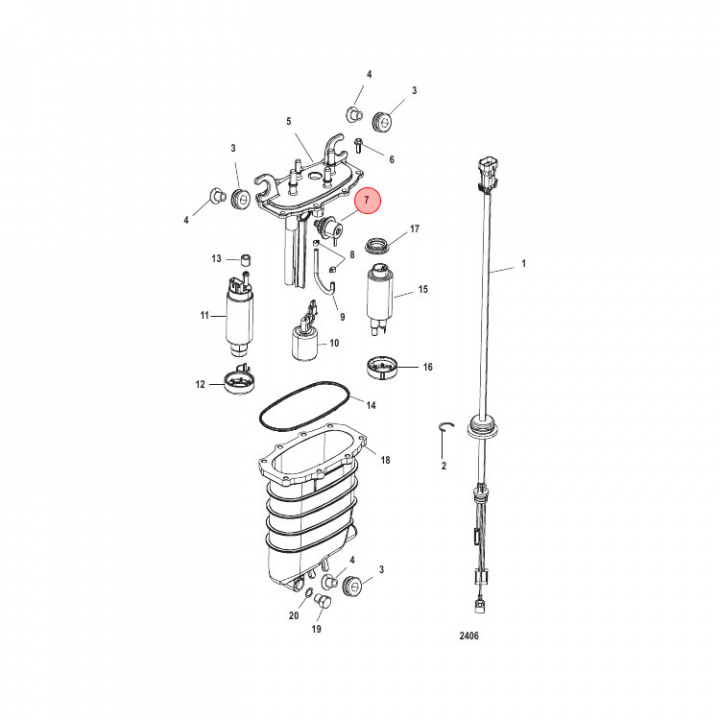 Bränsletrycksregulator Mercury 75-350 hk (880596503)