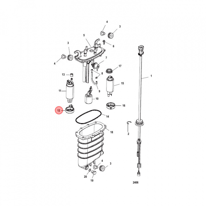 Tätning Bränslepump Mercury 75-350 hk (880596506)