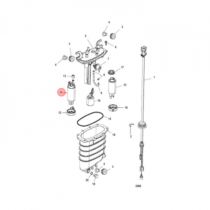 Bränslepump Högtryck Mercury 75-350 hk (880596T55)