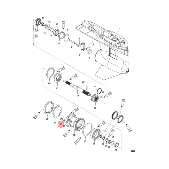 Avtappningsplugg Mercury 135-350 hk (880717A01)