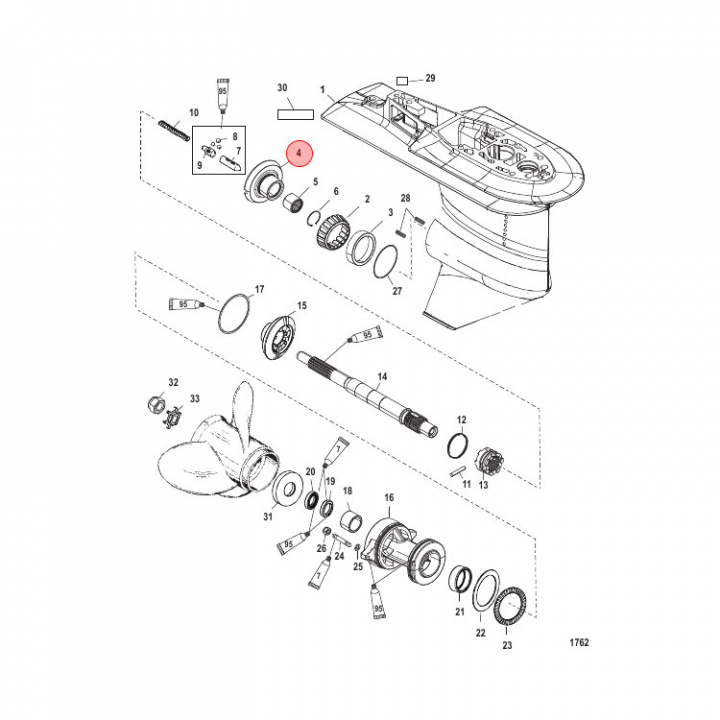 Drevsats Fram/Pinion Mercury 30-125 hk (882813A3)