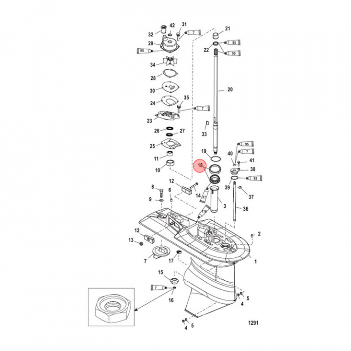 Lager Mercury 30-125 hk (883047A1)
