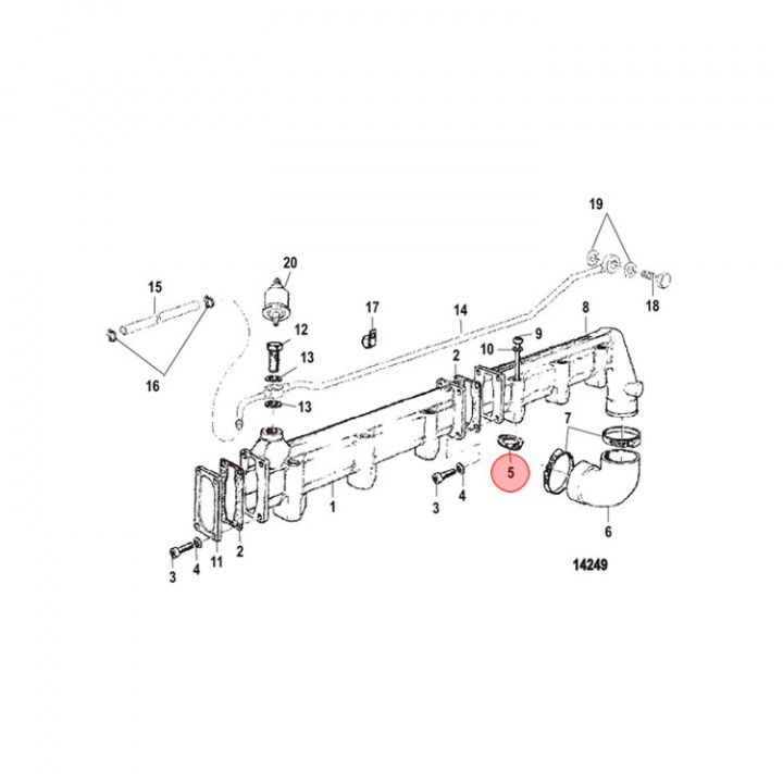 Packning Grenrör Mercruiser (884004)