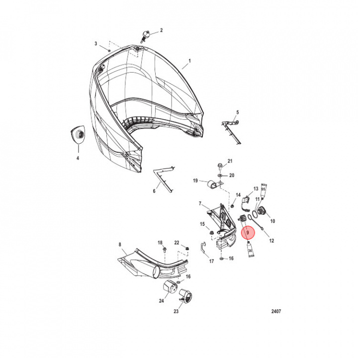 Koppling Spolning Mercury 65-450 hk (885361A01)