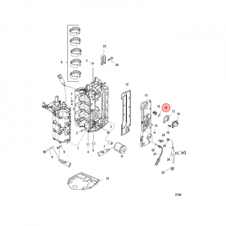 Termostatpackning Mercury 35-400 hk (887978)