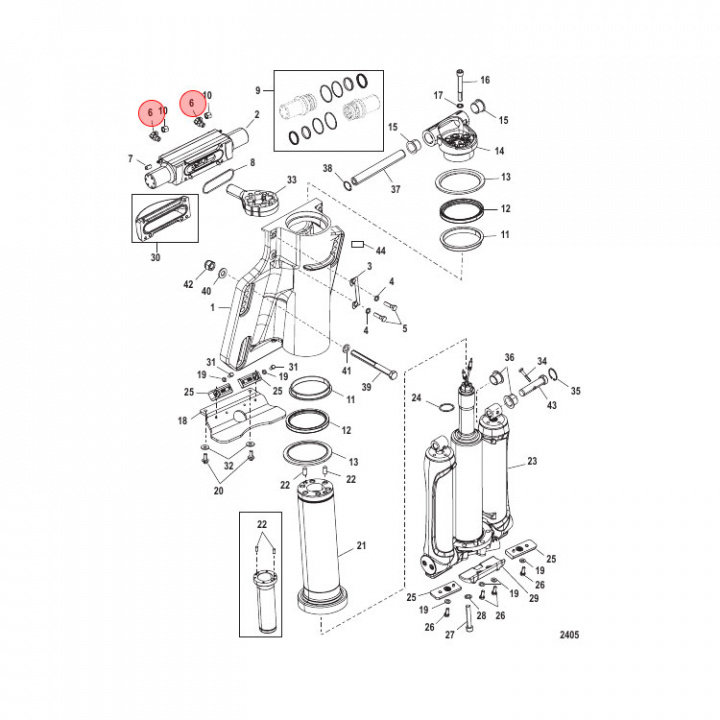 Nippel Power Trim Mercury 200-450 hk 2-pack (889552)