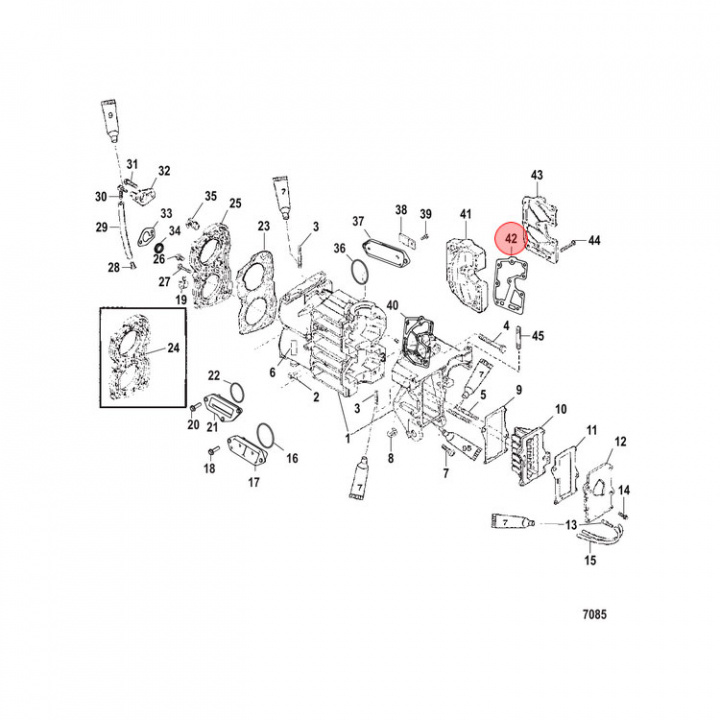 Packning Mercury 20-25 hk 2-Cyl (892157)