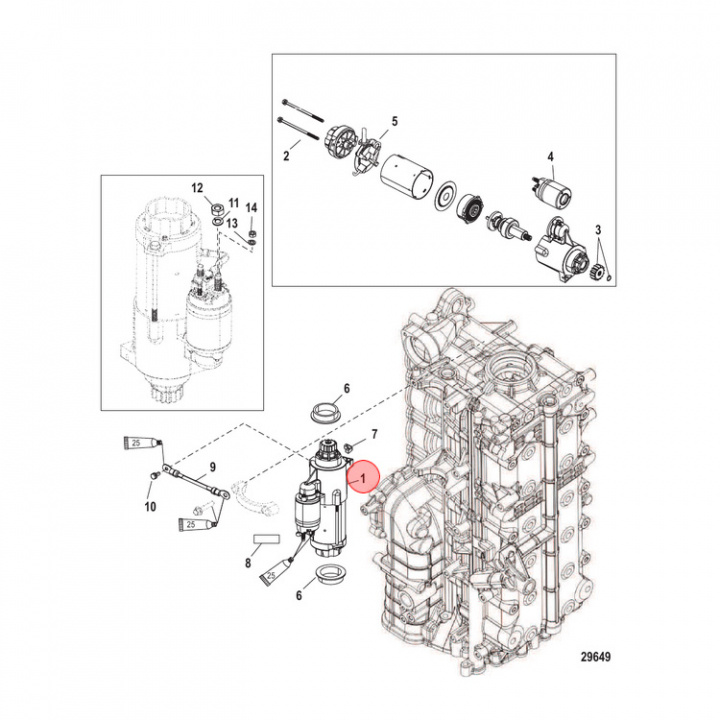Startmotor Mercury 75-400 hk (892339T01)