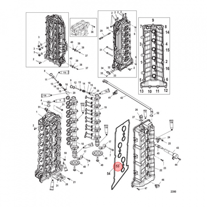 Tätning Head Mercury 75-400 hk (892584)