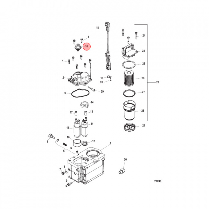 Bränsletrycksregulator Mercruiser V8 (892681)
