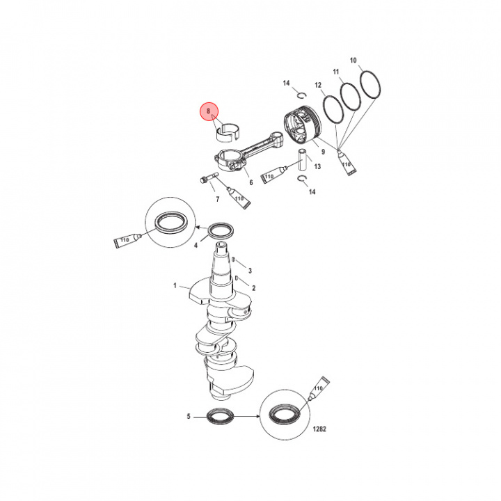 Vevstakslager Blå Mercury 30-60 hk (893630002)
