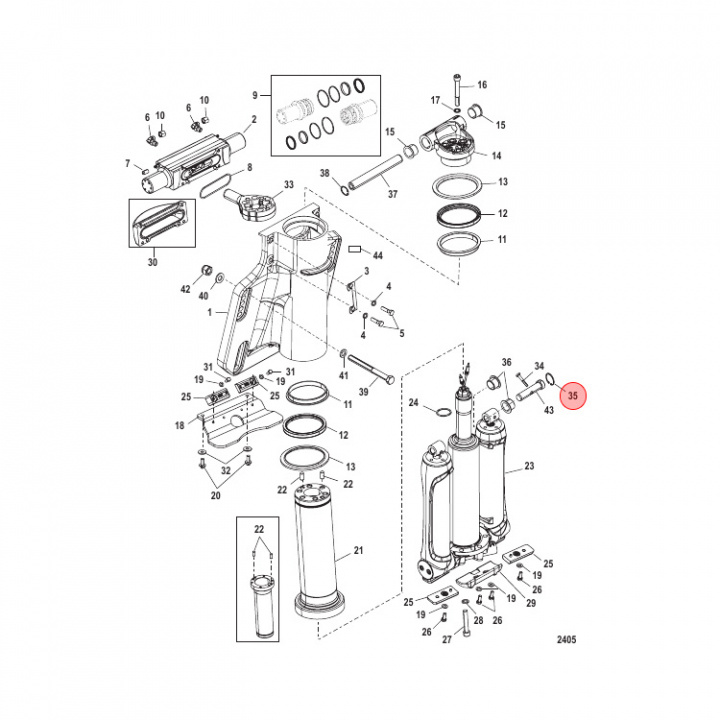 Låsring Styrarm Mercury 25-60 hk (89531)