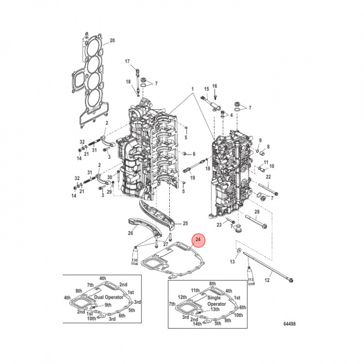 Packning Block Mercury 135-200 hk (896142)