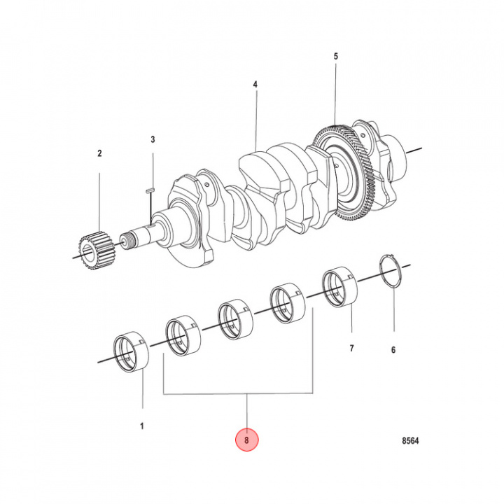 Ramlager Mercruiser CMD 2.8 (896314)