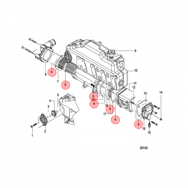 O-Ring Heat Exchanger Mercruiser CMD (896332077)