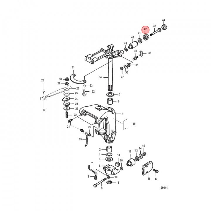 Gummidämpare Övre Mercury 25-30 hk EFI (898101043)