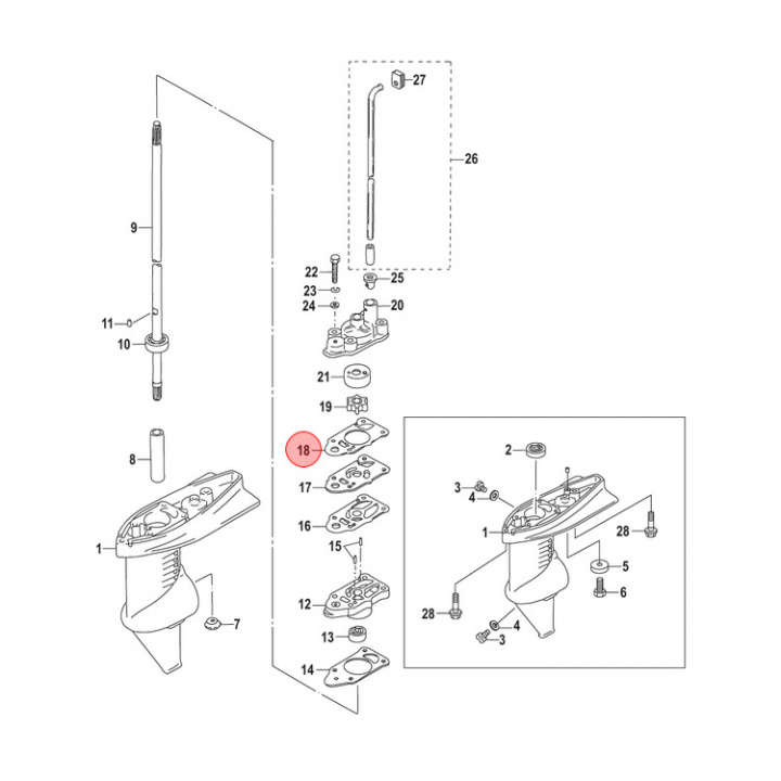 Impellerpackning Mercury 2-3.5 hk (898101331)