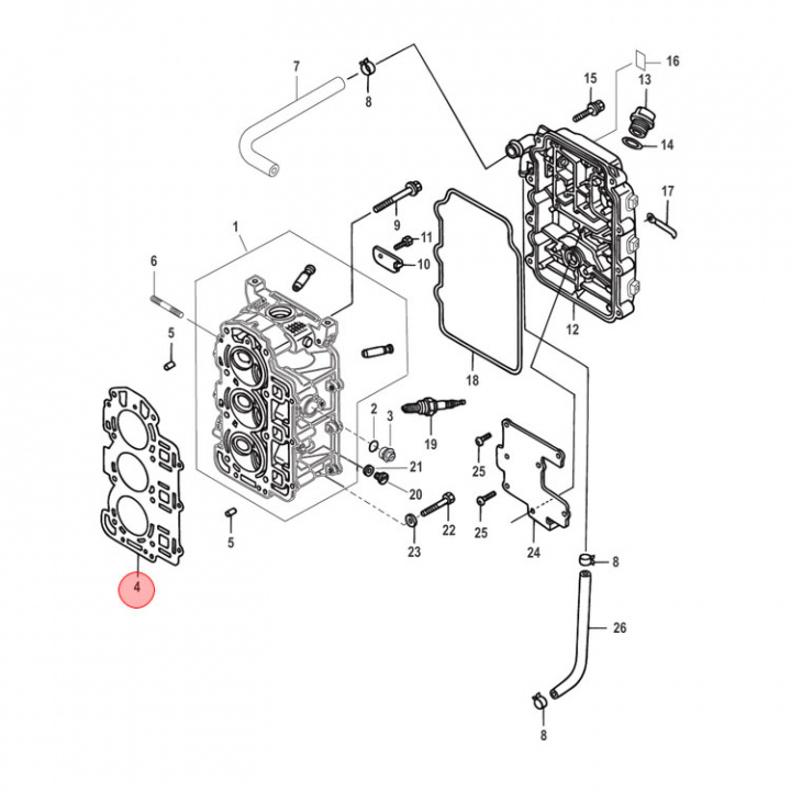 Topplockspackning Mercury 25-30 hk (898101T41)