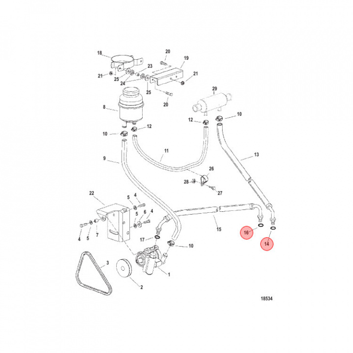 O-Ring Servostyrning Mercury/Mercruiser (89879)