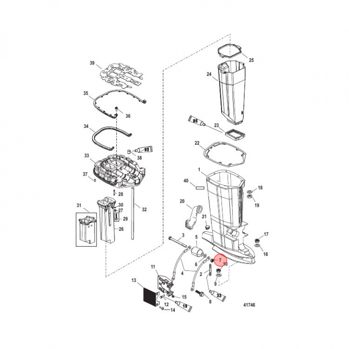 Mutter Mercury/Mercruiser 5-pack (898832)