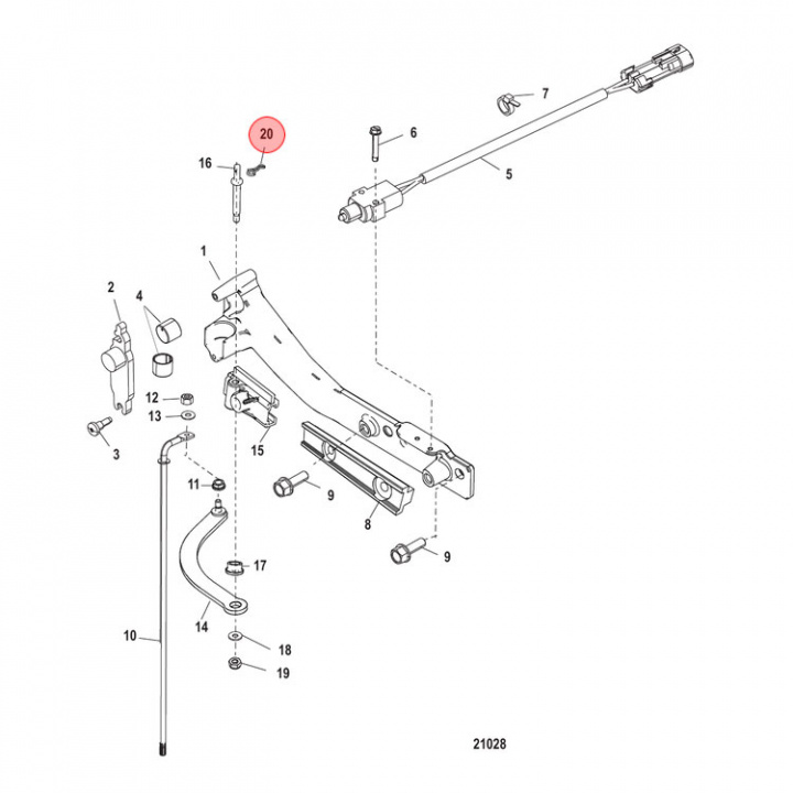 Låsclip Reglagekabel Mercury 30-300 hk 2-pack (8M0001157)