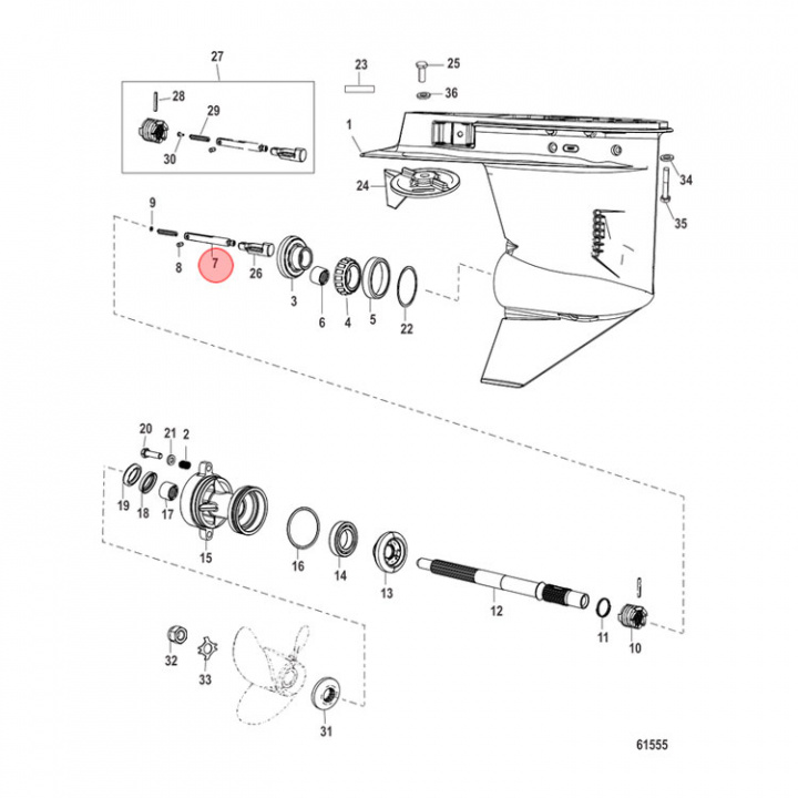 Actuator Rod 30-60 hk (8M0005743)