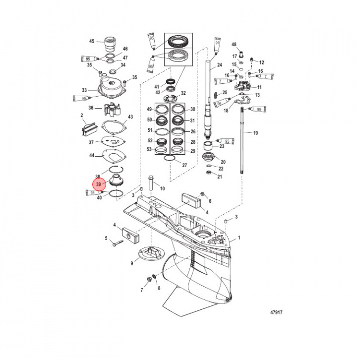 Carrier Assembly Mercury 135-300 hk (8M0007131)