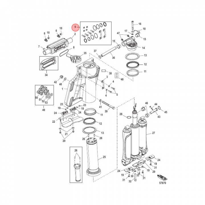 Tätningssats Trim Mercury 200-400 hk (8M0045604)